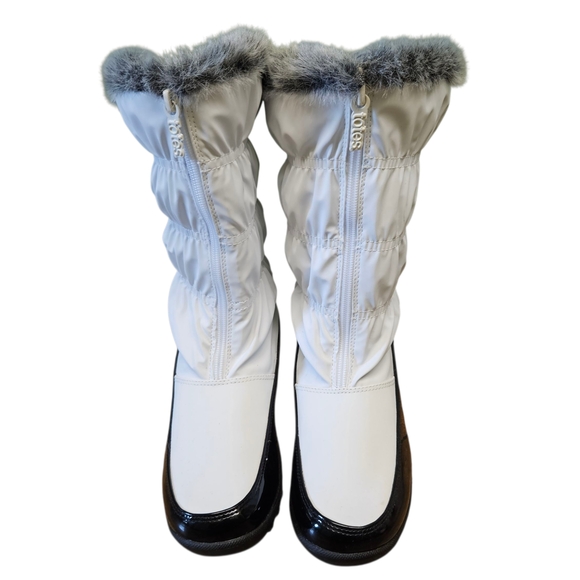 totes Carmela All-Weather Women's Winter Boots in White Black Size 8.5 - Picture 8 of 13